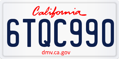 CA license plate 6TQC990