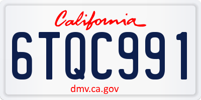 CA license plate 6TQC991