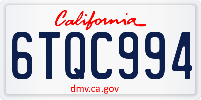 CA license plate 6TQC994