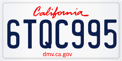 CA license plate 6TQC995