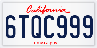 CA license plate 6TQC999