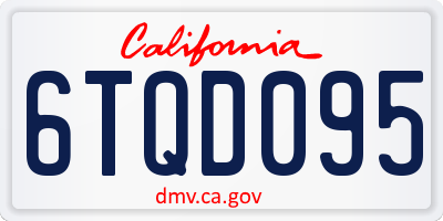 CA license plate 6TQD095