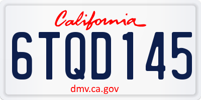 CA license plate 6TQD145