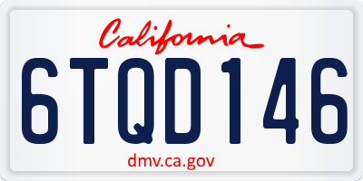 CA license plate 6TQD146