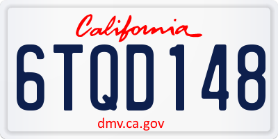 CA license plate 6TQD148