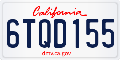 CA license plate 6TQD155