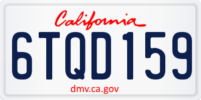 CA license plate 6TQD159