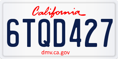 CA license plate 6TQD427