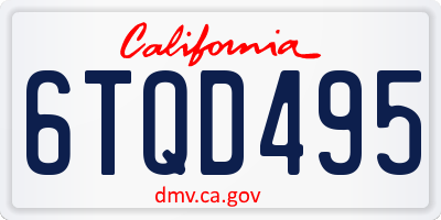 CA license plate 6TQD495