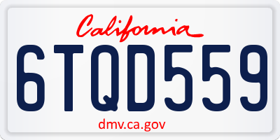 CA license plate 6TQD559