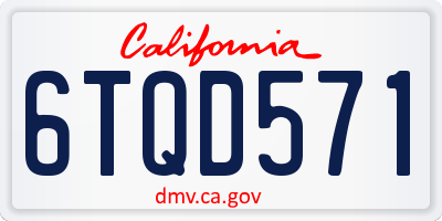 CA license plate 6TQD571