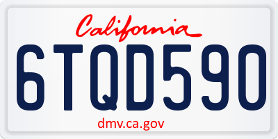 CA license plate 6TQD590