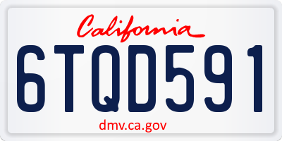 CA license plate 6TQD591