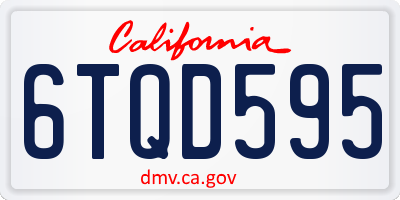 CA license plate 6TQD595