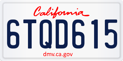 CA license plate 6TQD615