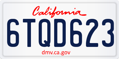 CA license plate 6TQD623