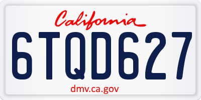 CA license plate 6TQD627