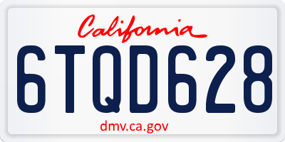 CA license plate 6TQD628