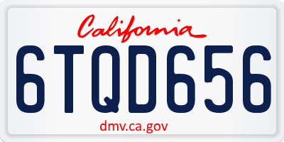 CA license plate 6TQD656