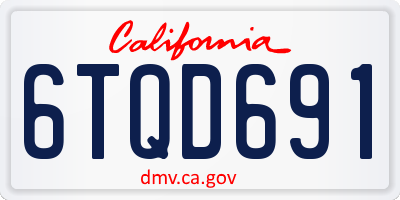 CA license plate 6TQD691