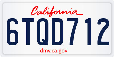 CA license plate 6TQD712