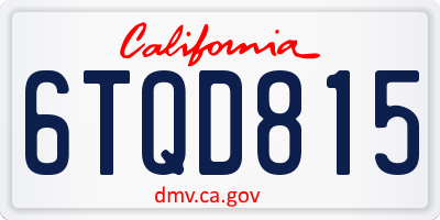 CA license plate 6TQD815