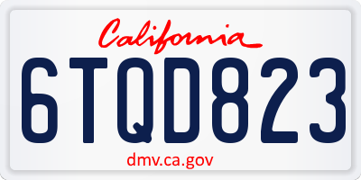 CA license plate 6TQD823