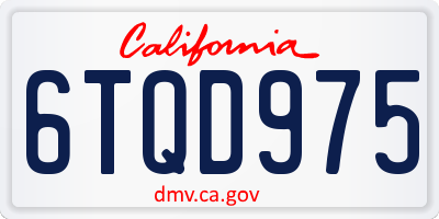 CA license plate 6TQD975