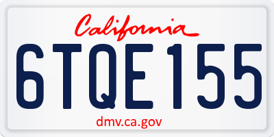 CA license plate 6TQE155