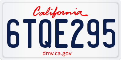 CA license plate 6TQE295