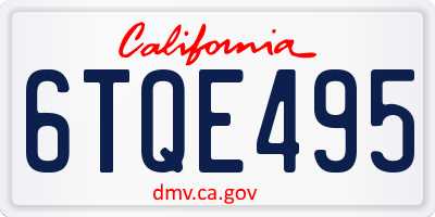 CA license plate 6TQE495