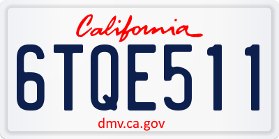 CA license plate 6TQE511
