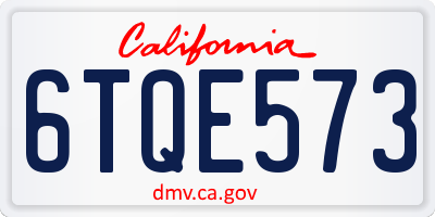 CA license plate 6TQE573