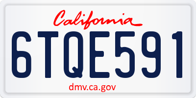 CA license plate 6TQE591