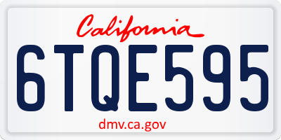 CA license plate 6TQE595