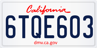 CA license plate 6TQE603