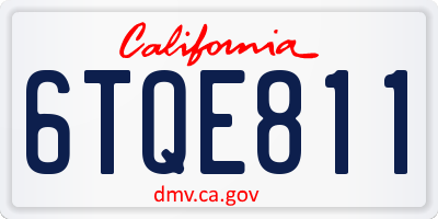CA license plate 6TQE811