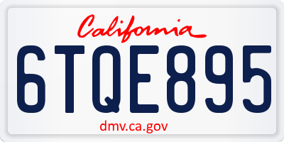 CA license plate 6TQE895