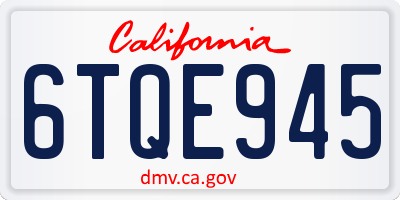 CA license plate 6TQE945