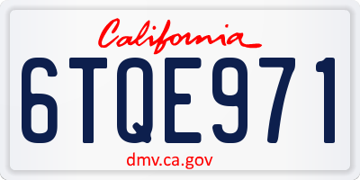 CA license plate 6TQE971