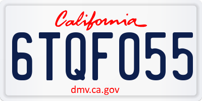 CA license plate 6TQF055