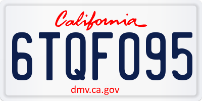 CA license plate 6TQF095