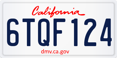 CA license plate 6TQF124