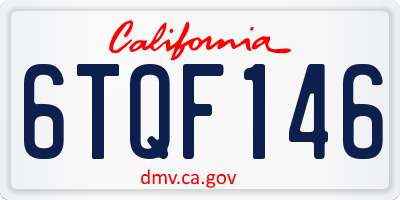 CA license plate 6TQF146