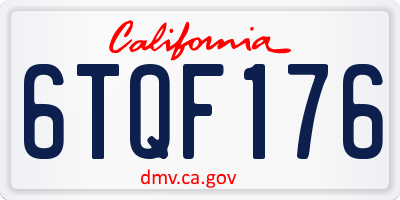 CA license plate 6TQF176