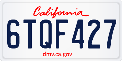 CA license plate 6TQF427