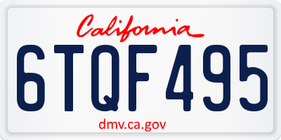 CA license plate 6TQF495