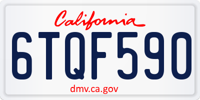 CA license plate 6TQF590