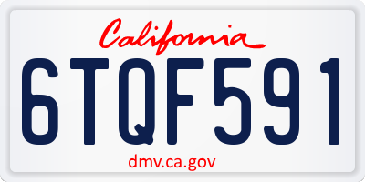 CA license plate 6TQF591