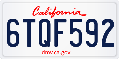 CA license plate 6TQF592